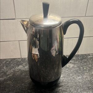Farberware Superfast Coffee Percolator - Black and Silver Vintage